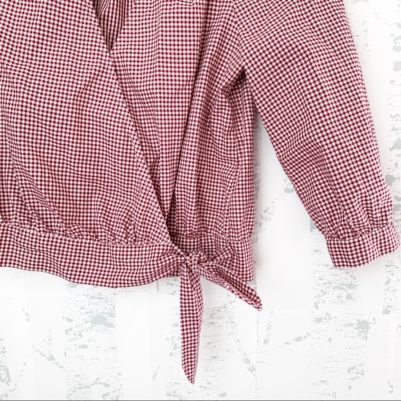 Madewell Wrap Top in Gingham Check - Picture 6 of 8